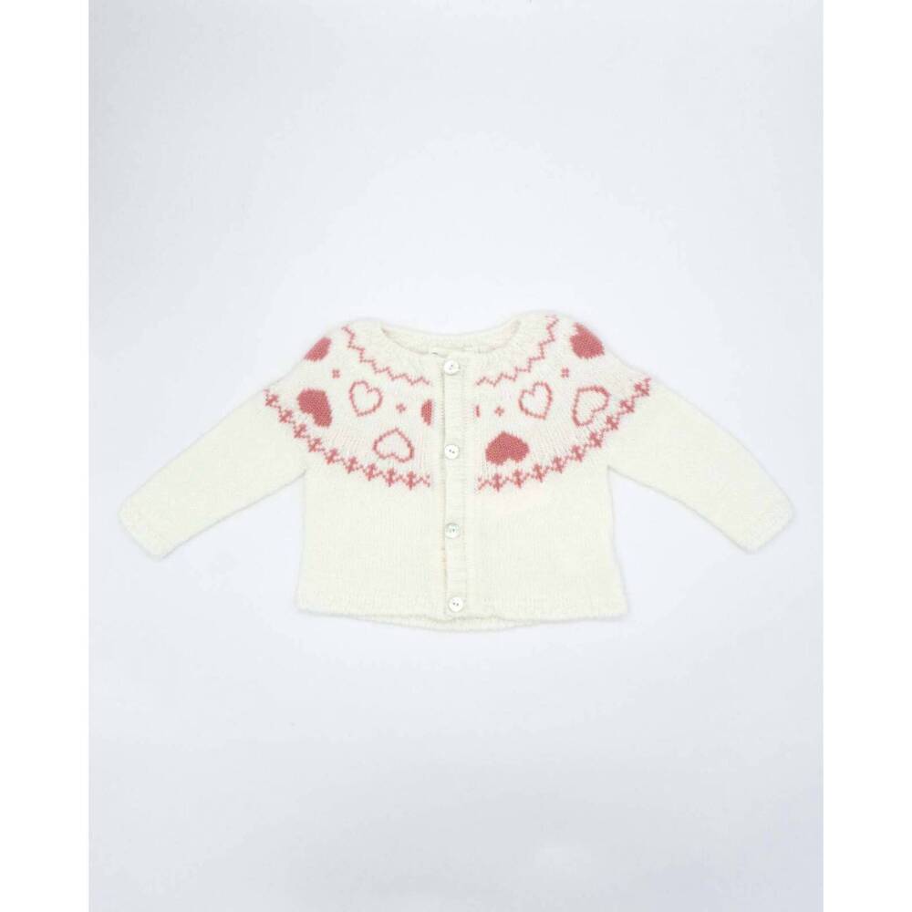NEW FINA EJERIQUE girl's heart knit cardigan in pink